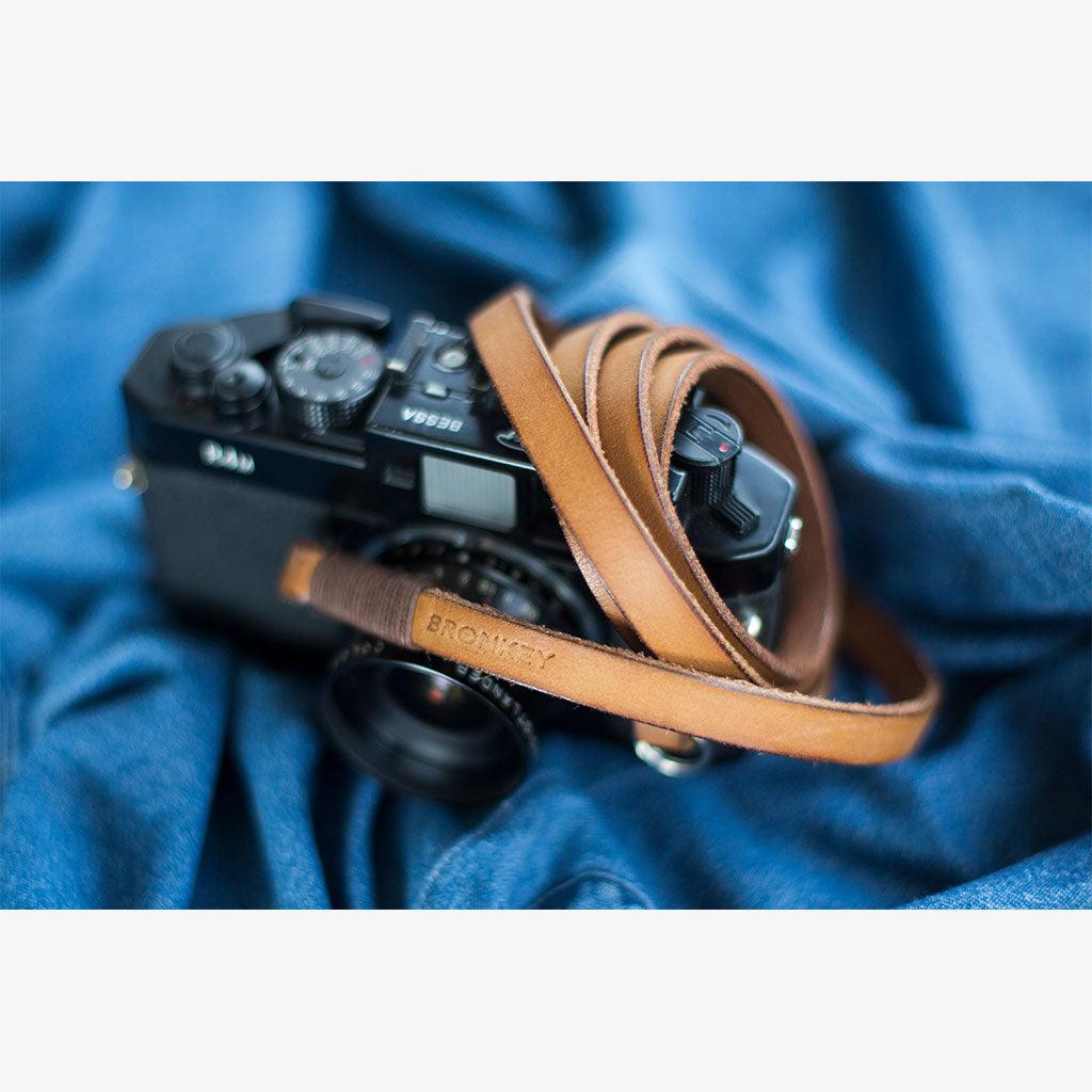 Tokyo #106 - Tanned & brown leather camera strap