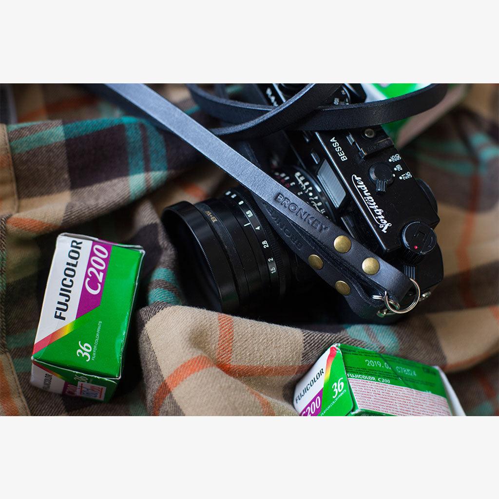 Berlin #101 - Black Leather camera strap