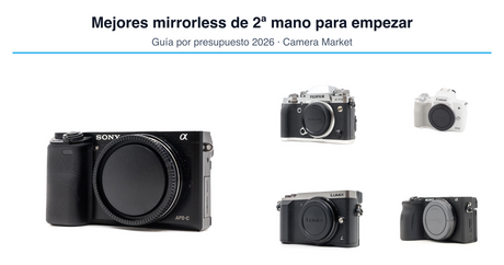 Mejores cámaras mirrorless de segunda mano para empezar en 2026: Sony A6000, Fujifilm X-T3, Canon M50, Panasonic Lumix GX80 y Sony A6600