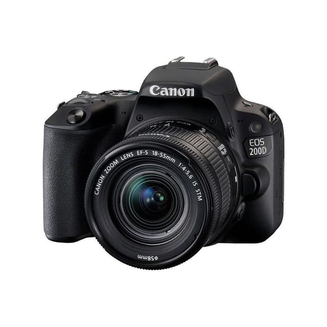 EOS 200D SLR - Black + Canon Zoom Lens EF-S 18-55mm f/4-5.6 IS STM