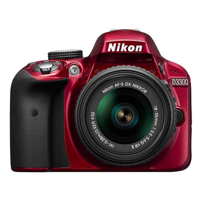 Réflex D3300 - Rouge + Nikon AF-S DX Nikkor 18-55mm f/3.5-5.6 G VR f/3.5-5.6