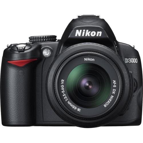Nikon D3000 DSLR - Schwarz + 18-55mm + 55-200mm Objektiv-Set · Hauptbild