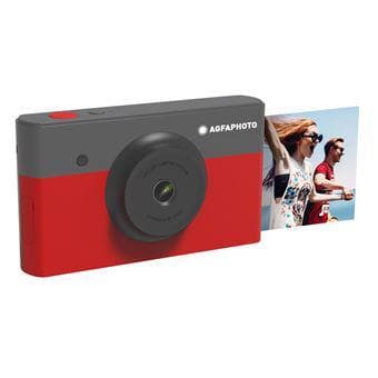 Realipix Mini S Sofortbildkamera - Schwarz/Rot + Agfaphoto 25,4 mm f/2,2 Objektiv · Hauptbild