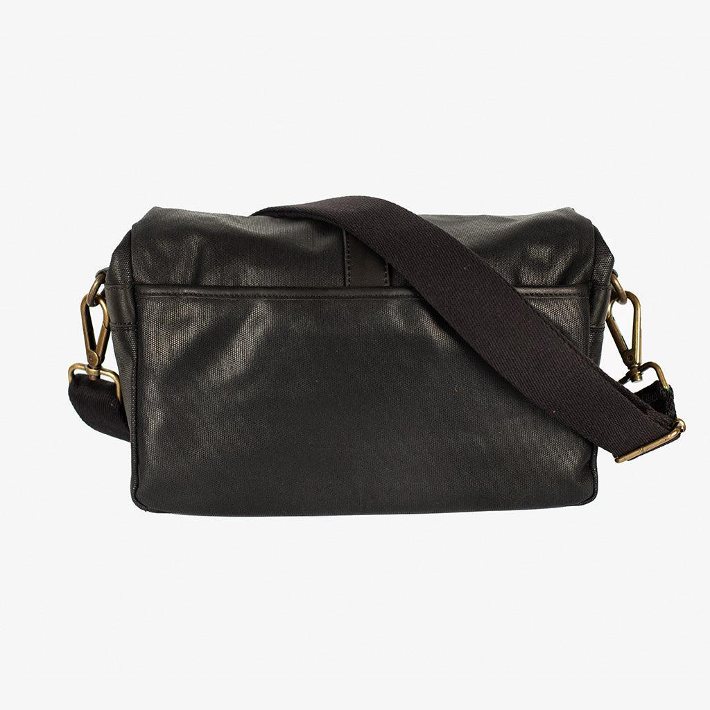 París Black Waxed Canvas Camera Bag