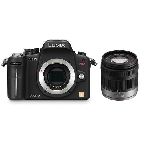 Lumix DMC-GH1 – Schwarz + Panasonic Lumix G Vario 14-42 mm f/3,5-5,6 · Hauptbild