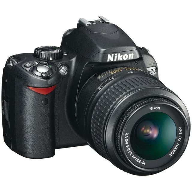 D60 SLR - Nero + Nikon AF-S DX Nikkor 18-55 mm f/3.5-5.6G VR f/3.5-5.6G  · immagine principale
