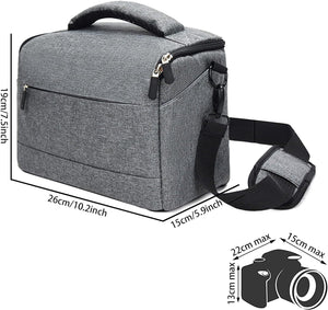 HIUOUIH Funda Camara Reflex Bolsa Fotografia Impermable y Anti-Choque Camera Bag Bandolera SLR Fotos Compacta con Correa de Hombro para la Mayoría Digital DSLR Cámaras, Negro